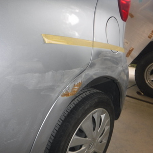 日産デイズ　Ｂ21Ｗ　左リヤドア　左クォーター　板金塗装　保険修理　印西市